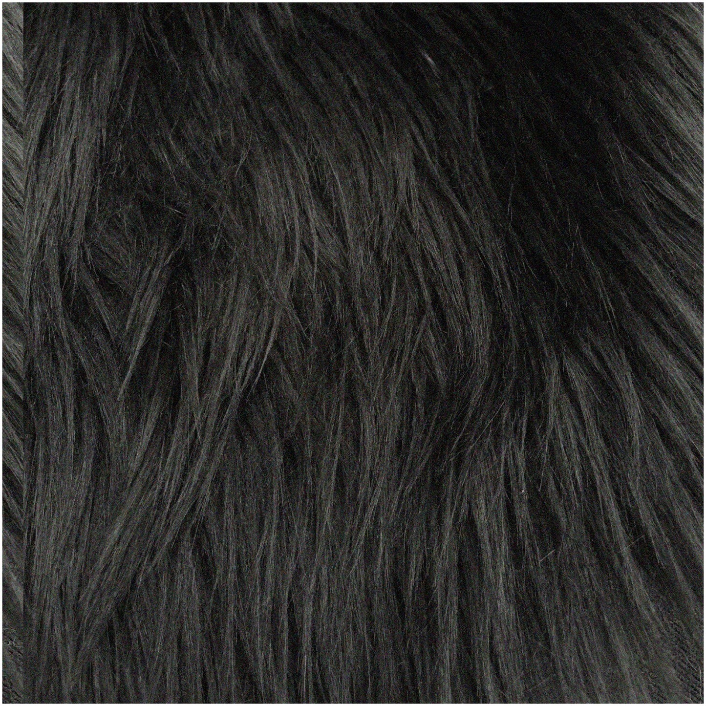 FuzzyLux Plush Fabric Black 72" x 60" 2.5" Pile