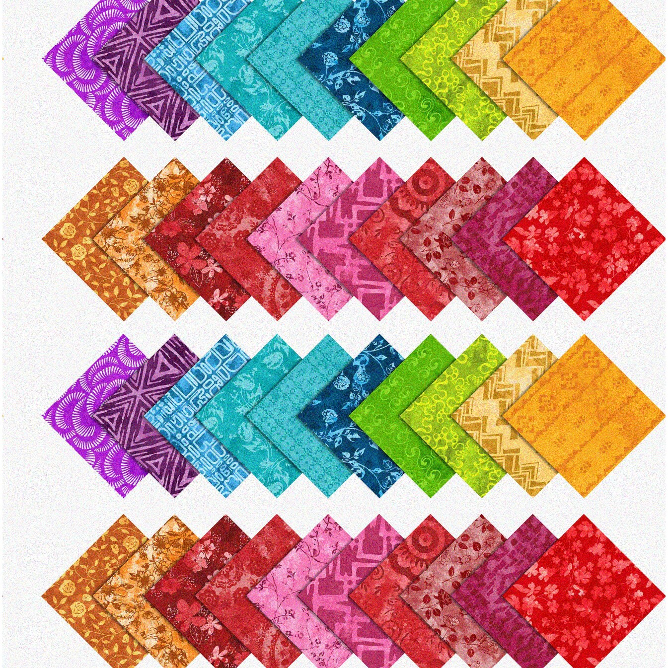 Precut 10-inch Cotton Fabric Squares, 40 Pieces