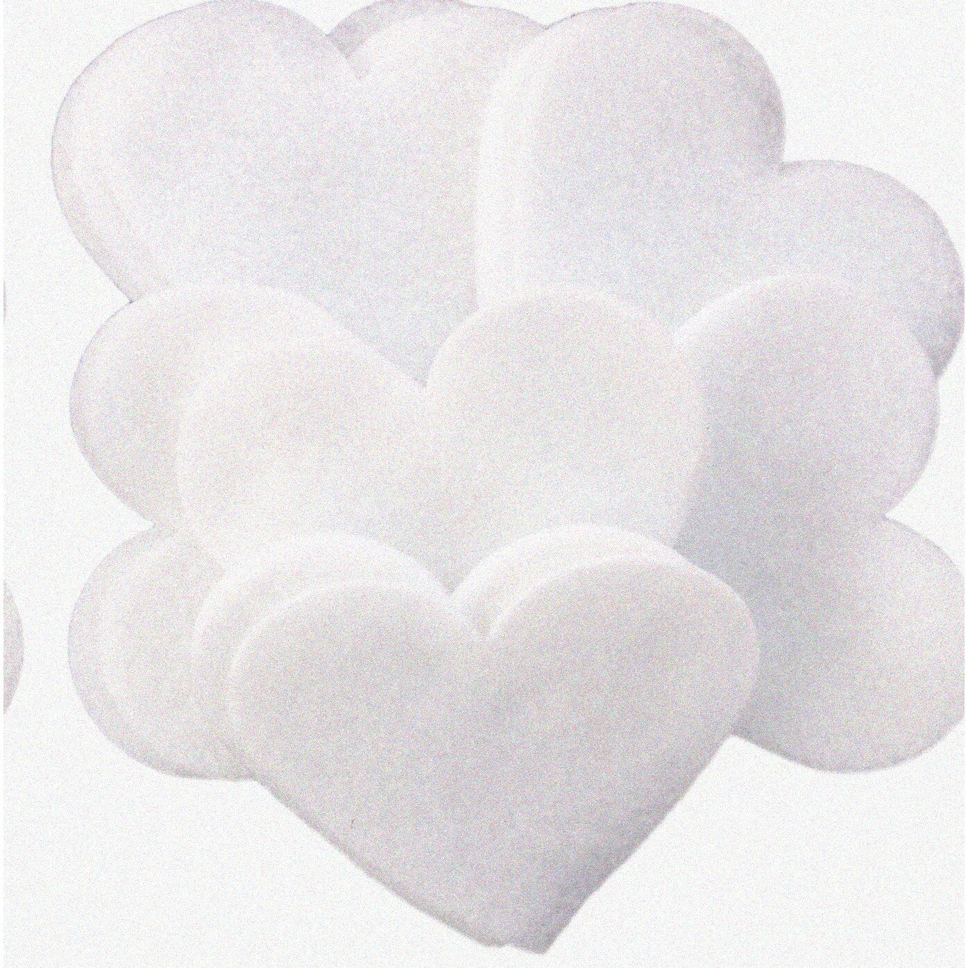 4" Felt Hearts Set of 16 in White