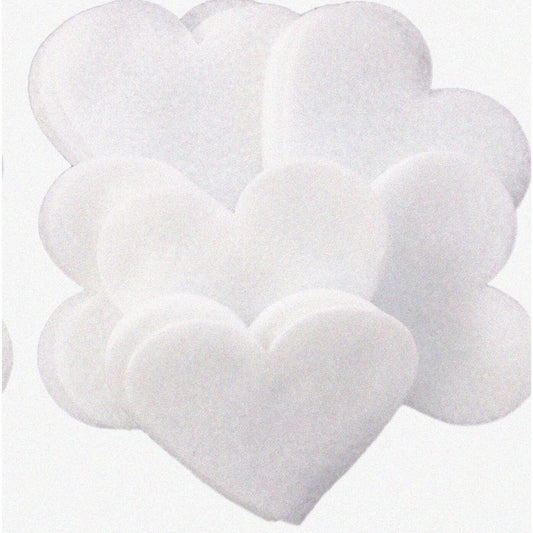 4" Felt Hearts Set of 16 in White