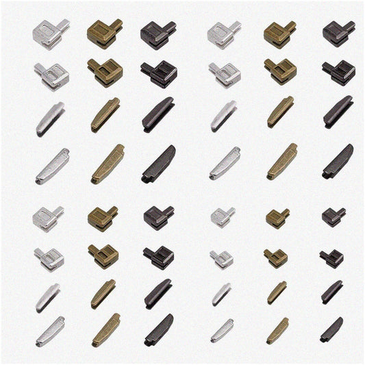 Zipper Fixer Kit 12 Metal Slider Retainers 3 Colors