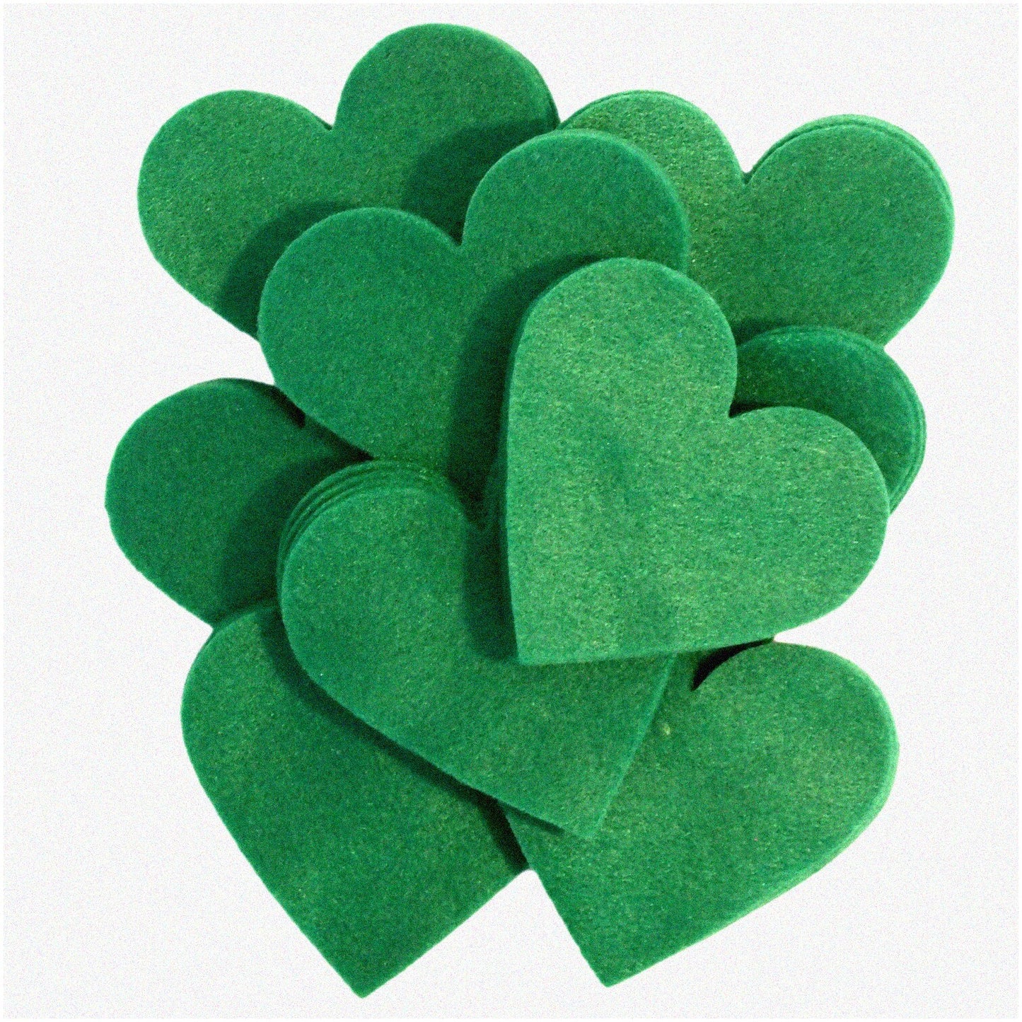 EcoCharm Green Felt Hearts 200pc Pack 1 Inch