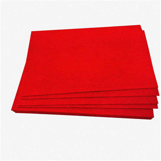 2mm Thick Felt Sheets Red 12pcs 7x11.3 Inches