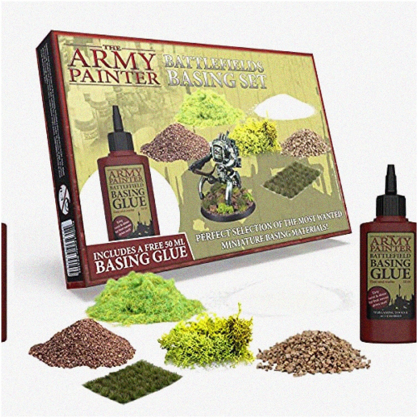 Miniature Basing Set with Snow, Sand, Cork, Flocks
