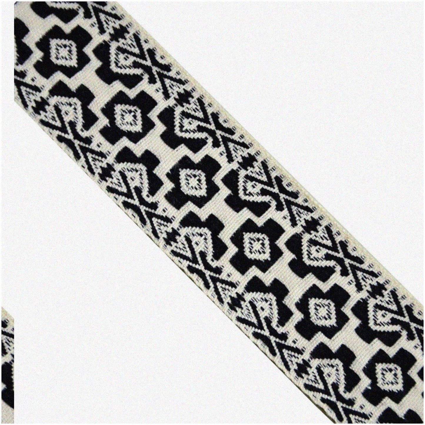 Jacquard Woven Fabric Black/Cream 5 Yards