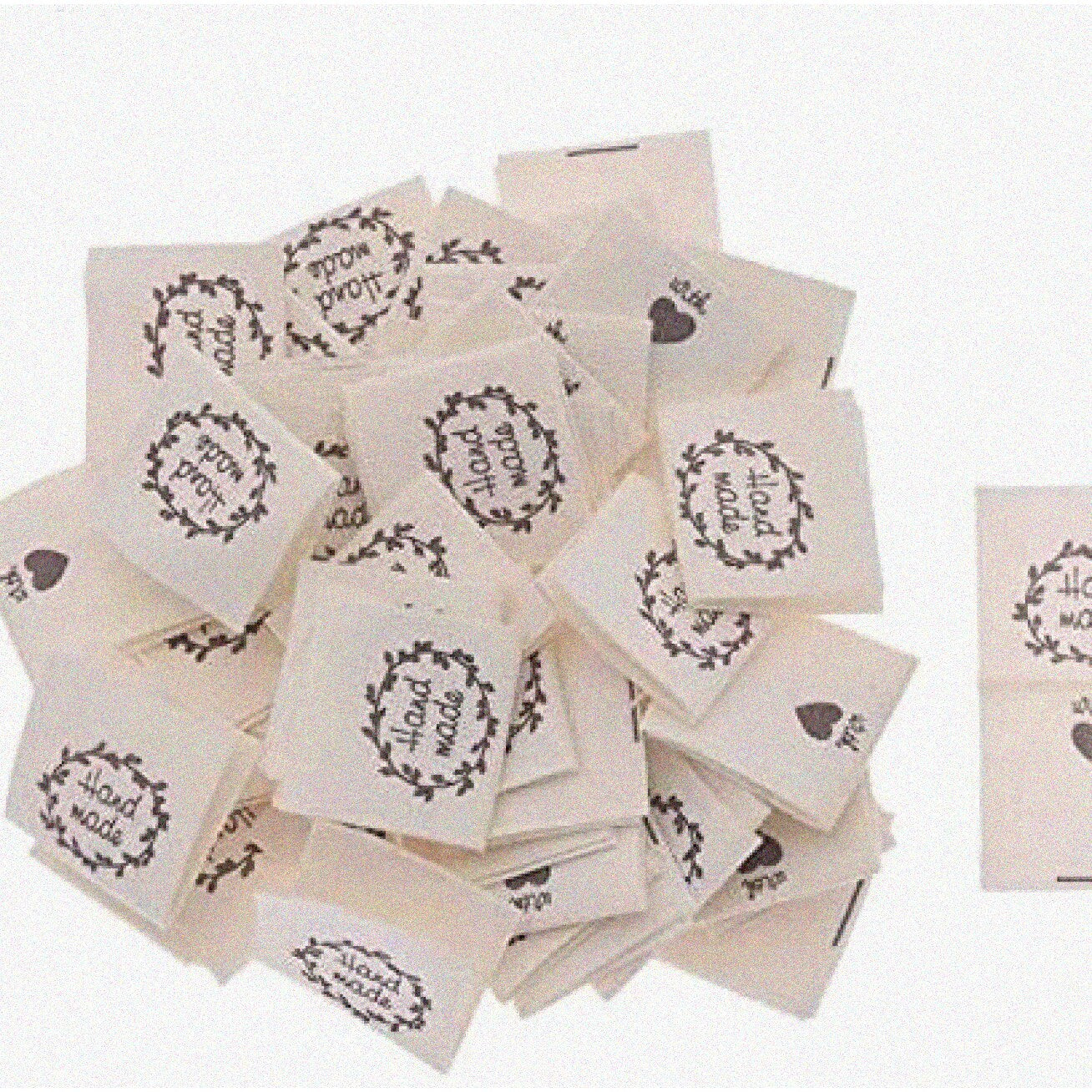 Handmade Fabric Tags 5cm x 1.5cm 100PCS