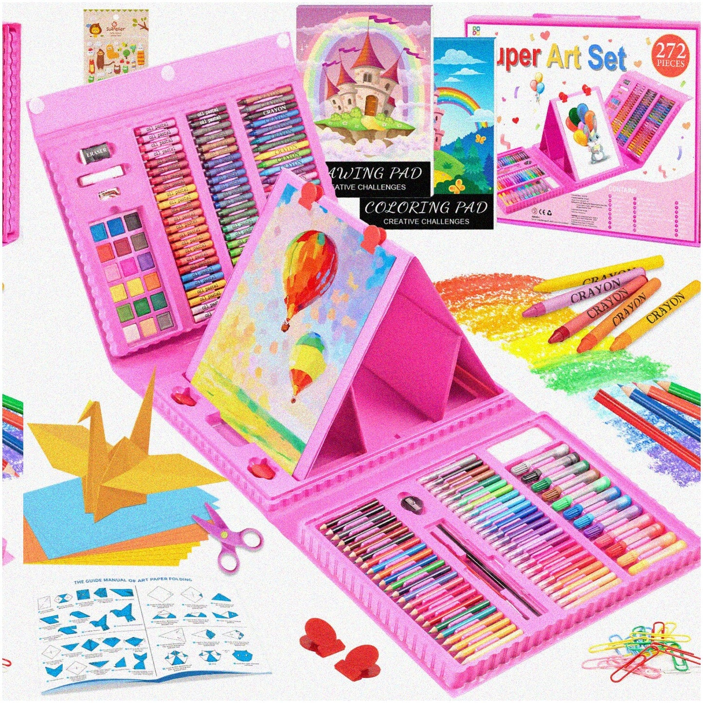 272-Piece Art Supplies Kit with Trifold Easel