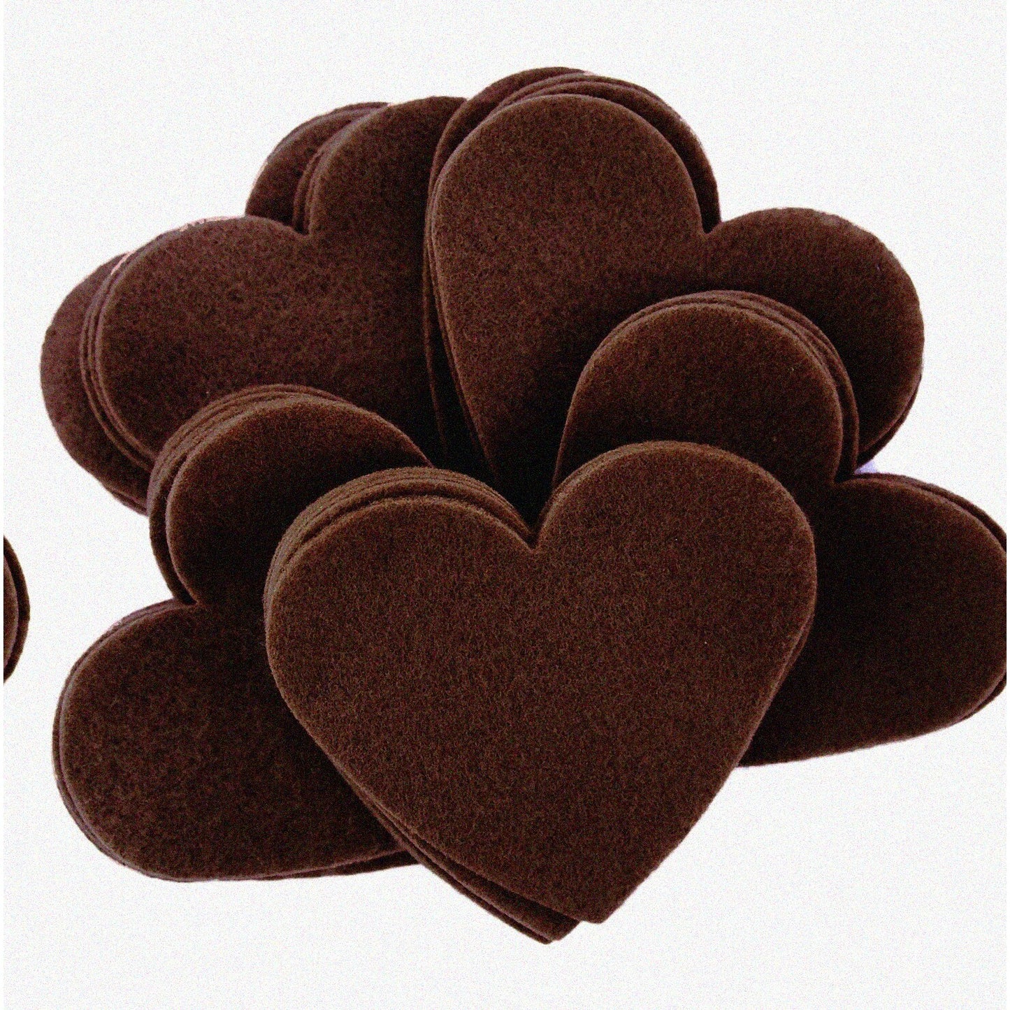Heartfelt Brown Felt Love - 200pc 1" Stiff Hearts for Crafts