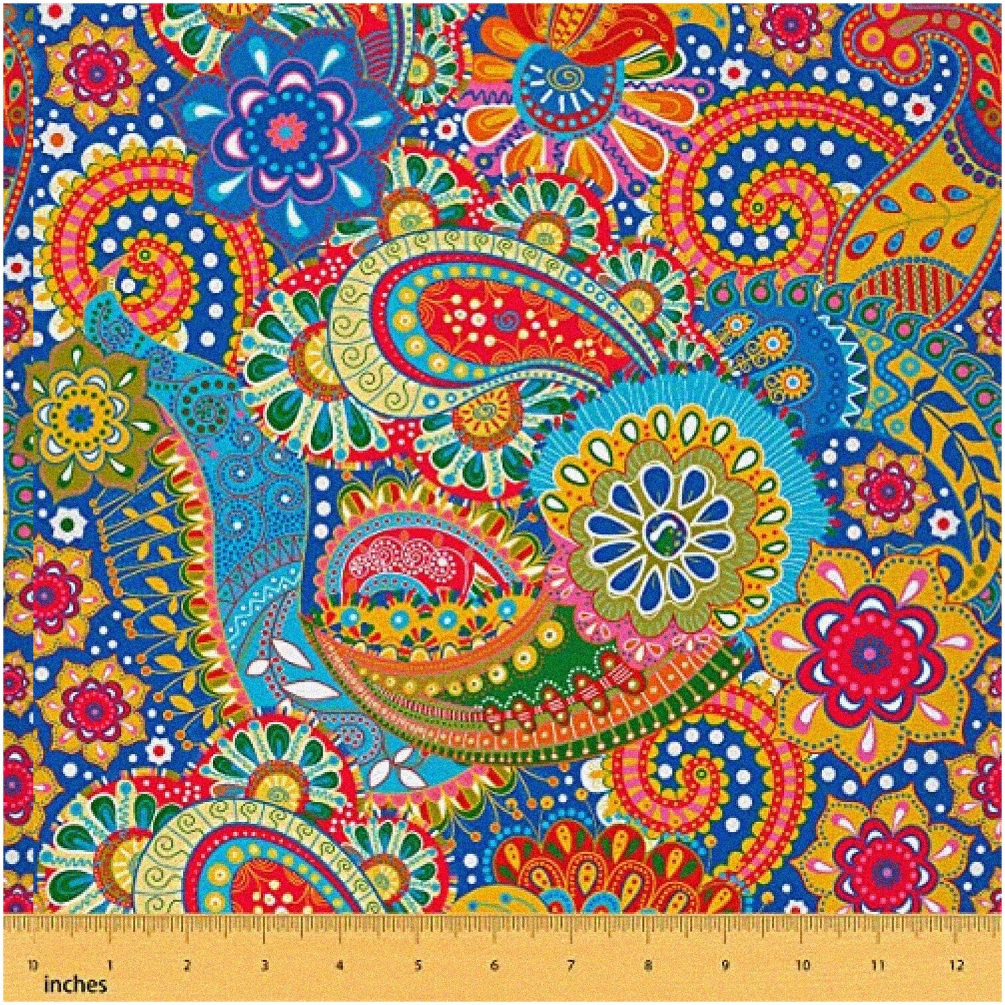 Flower Power Fabric Waterproof Paisley Floral 3 Yards