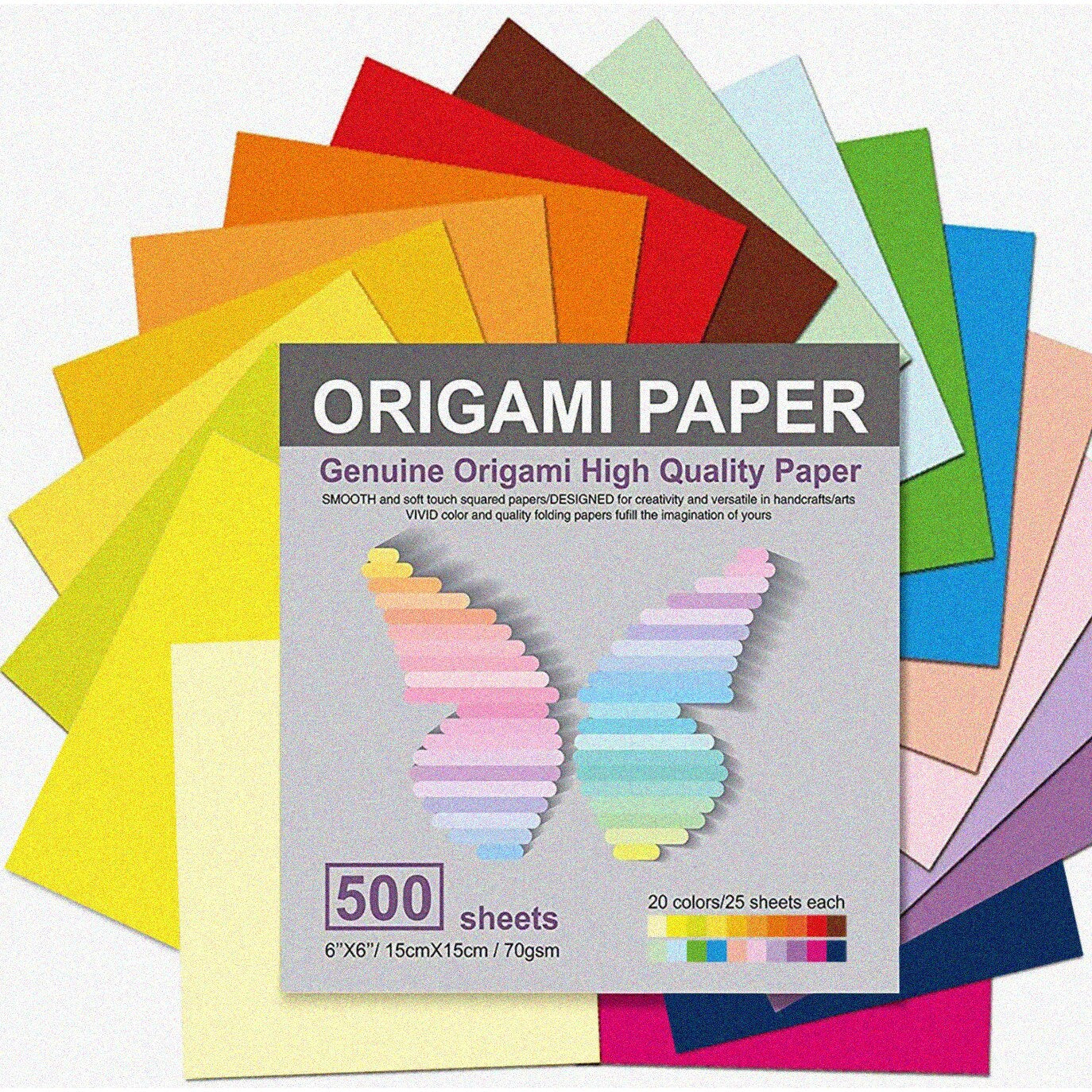 500 Sheets of Double-Sided Origami Paper 6" Colorful Collection