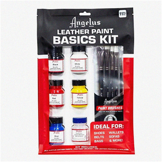 Leather Painting Set with 5 Paints and 5 Brushes