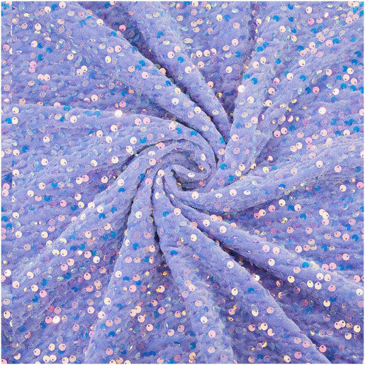 Lavender Sequin Velvet Fabric for Crafts and Sewing