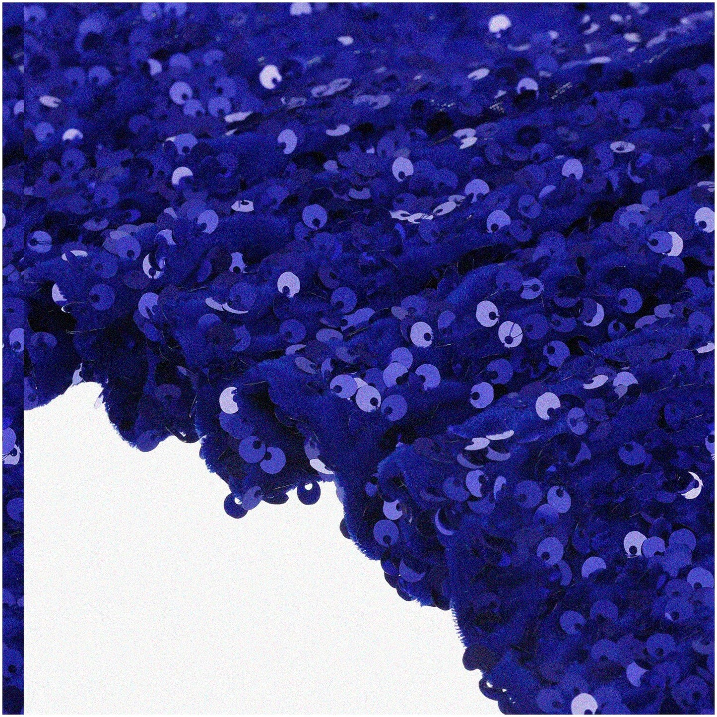 Brilliant Blue Sequin Fabric 2 Yards Velvet Mesh