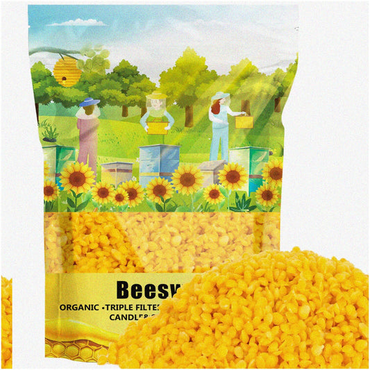 Golden Glow Beeswax Pellets 1lb for DIY Crafts