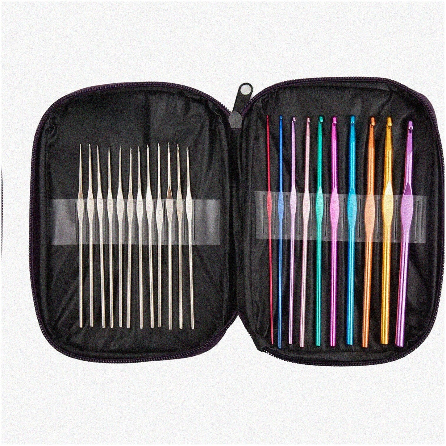 Colorful 22-Piece Aluminum Crochet Hooks Set