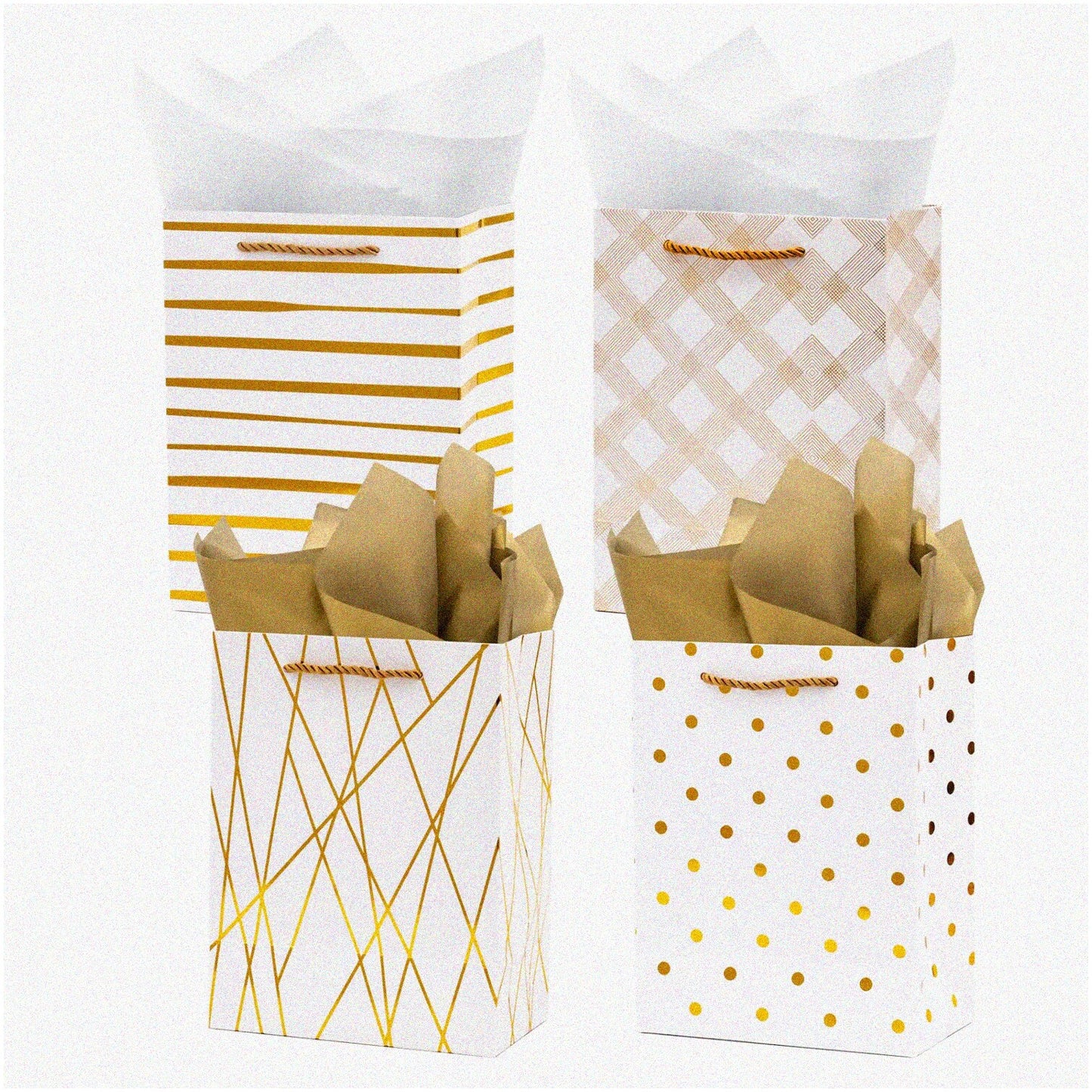 Medium Size Gift Bags with Handles 4 Pack