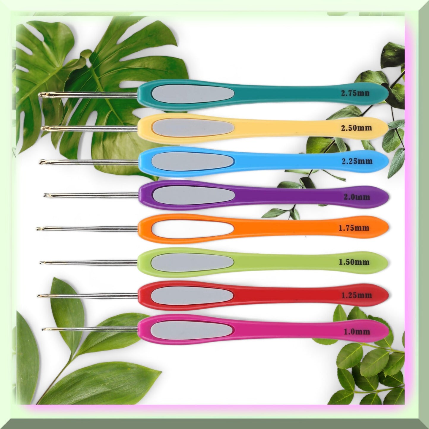 Ergonomic Crochet Hooks Set 8 Pieces Aluminum ABS