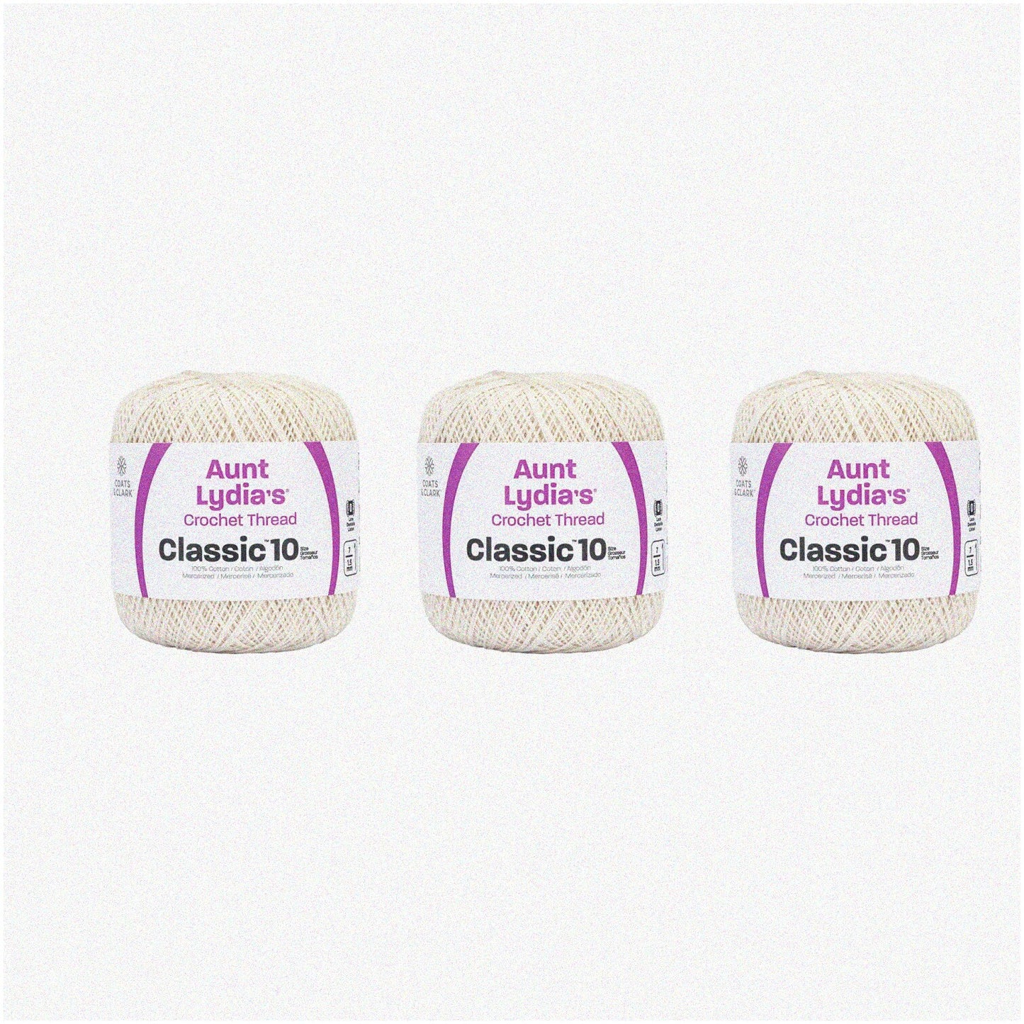 Lydia Clic Crochet Antique White Trio 3 Pack