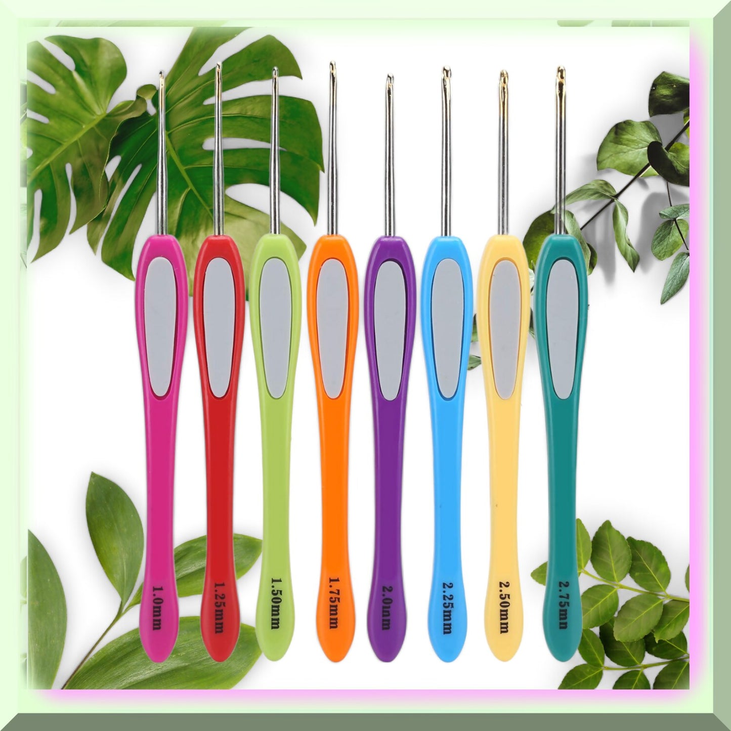 Colorful Crochet Hook Set 8 Sizes Aluminum ABS