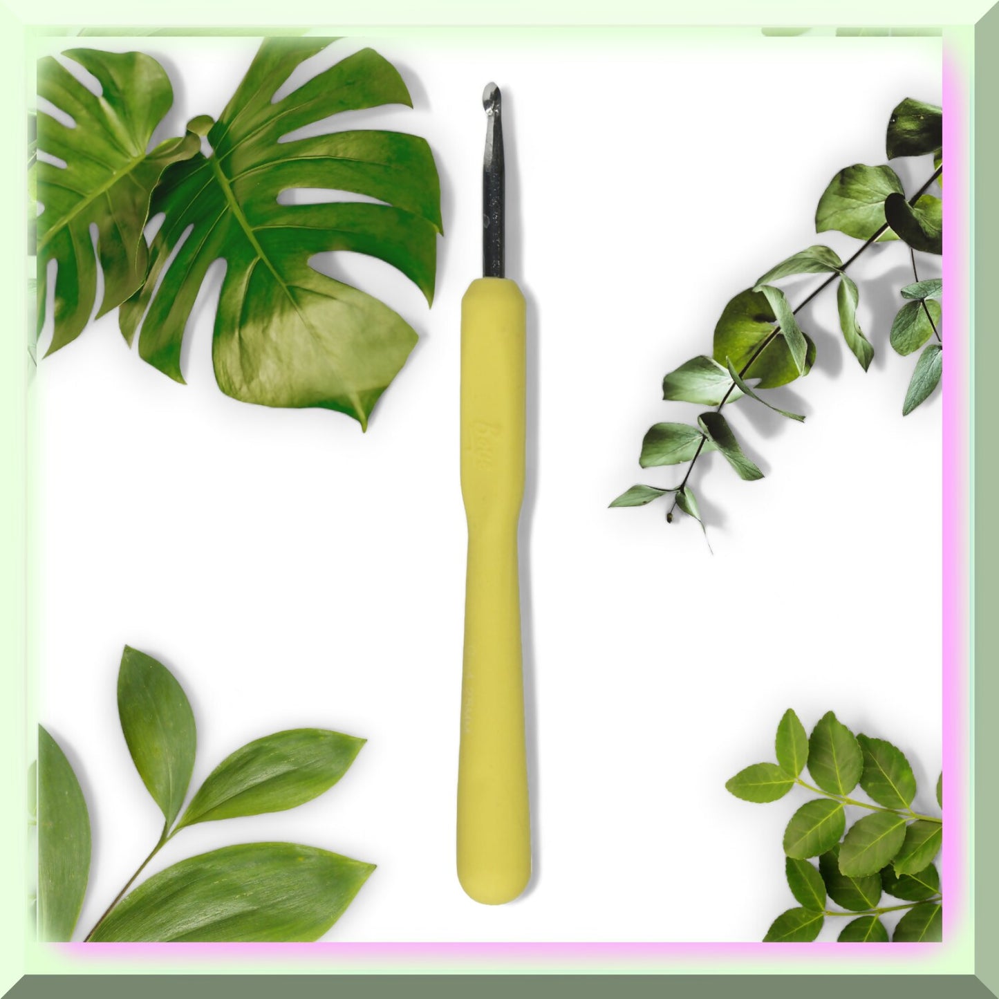 Yellow Metal Crochet Hook US Size G 6"