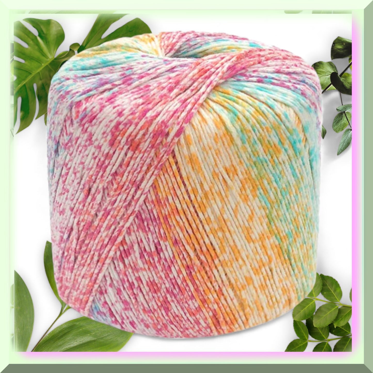 RainbowCrafts Fingering Weight Cotton Yarn 133m Multicolor