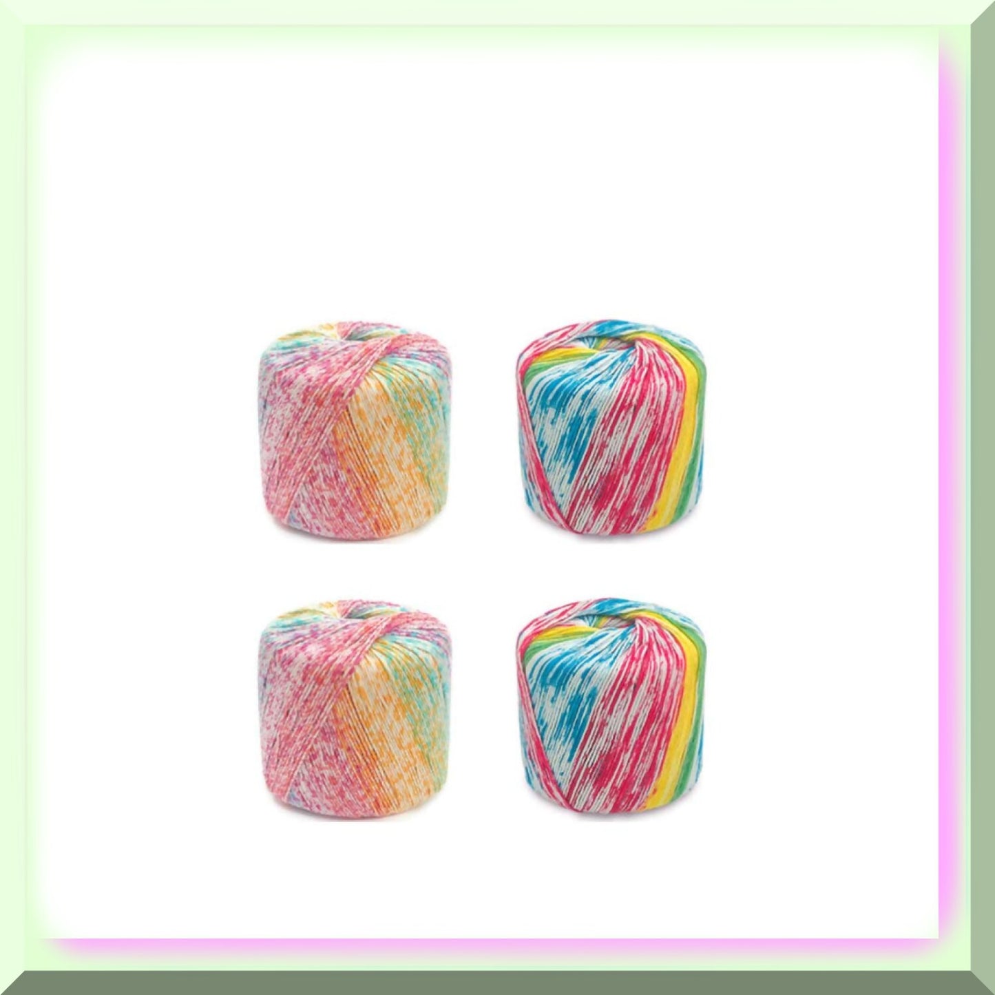 RainbowCrafts Fingering Weight Cotton Yarn 133m Multicolor