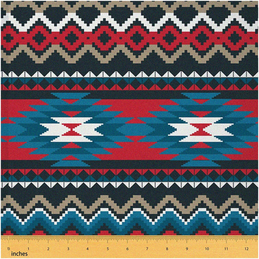 Exotic GeoStripe Fabric 3 Yards Coral Black