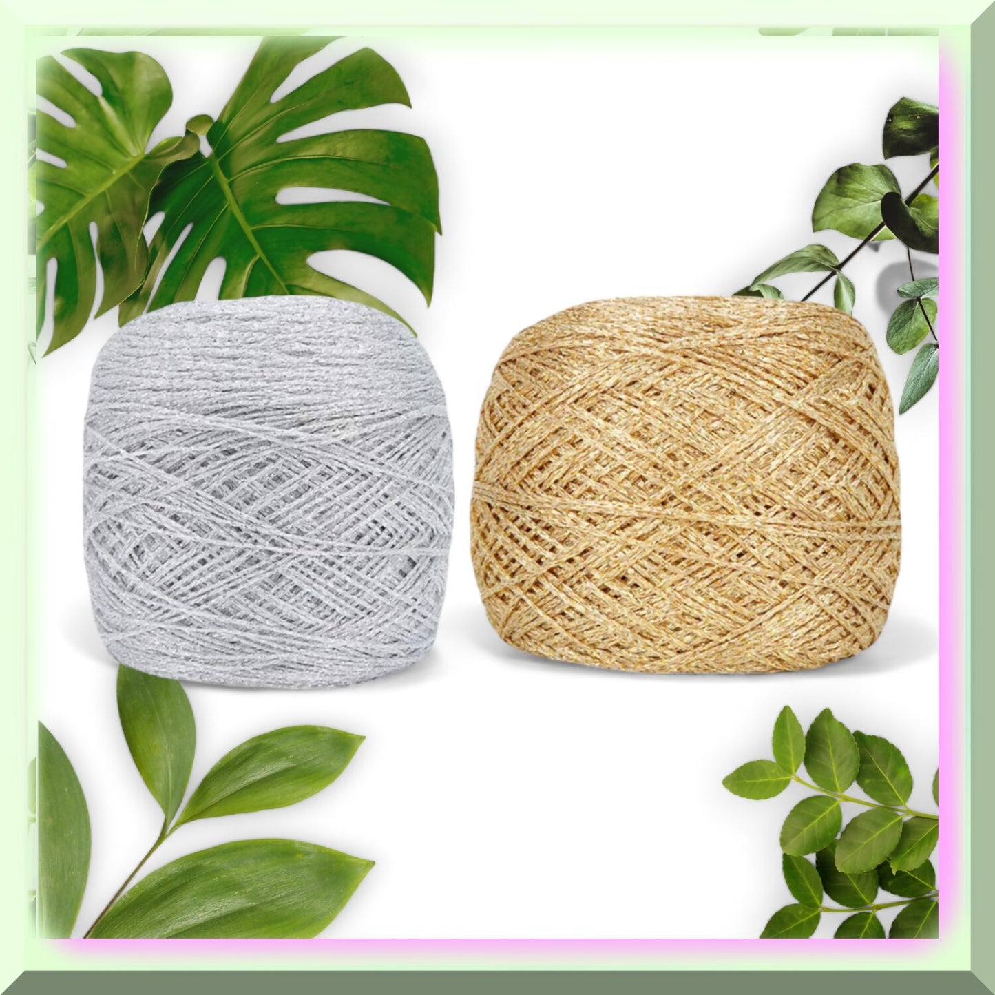 50g Silver & Gold Lurex Glitter Yarn for Crochet, Knitting, and Decor