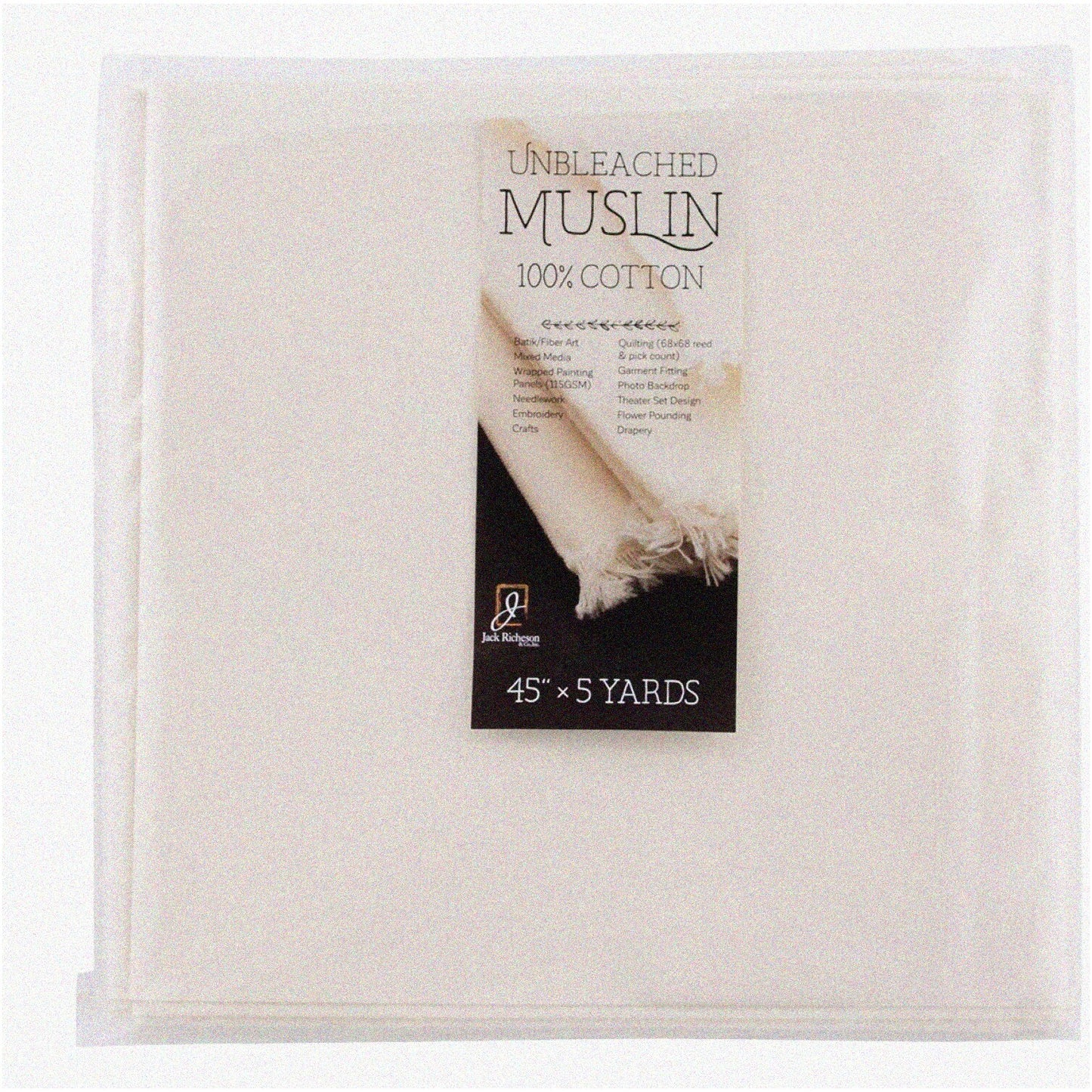 Unbleached Cotton Muslin Fabric 45" x 5 Yards