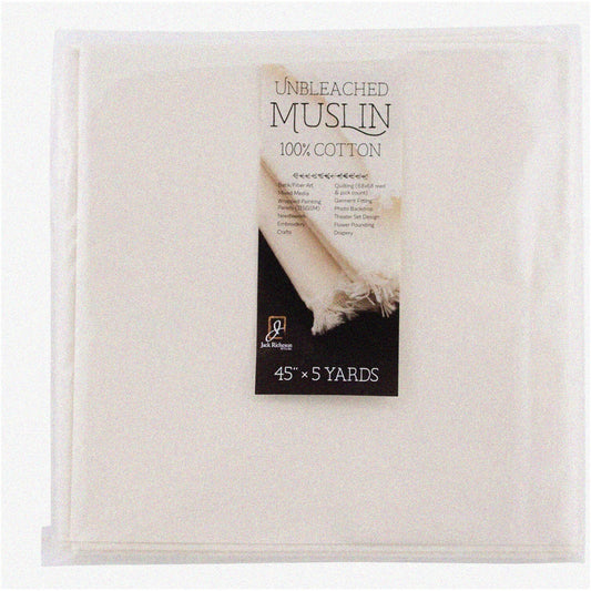 Unbleached Cotton Muslin Fabric 45" x 5 Yards