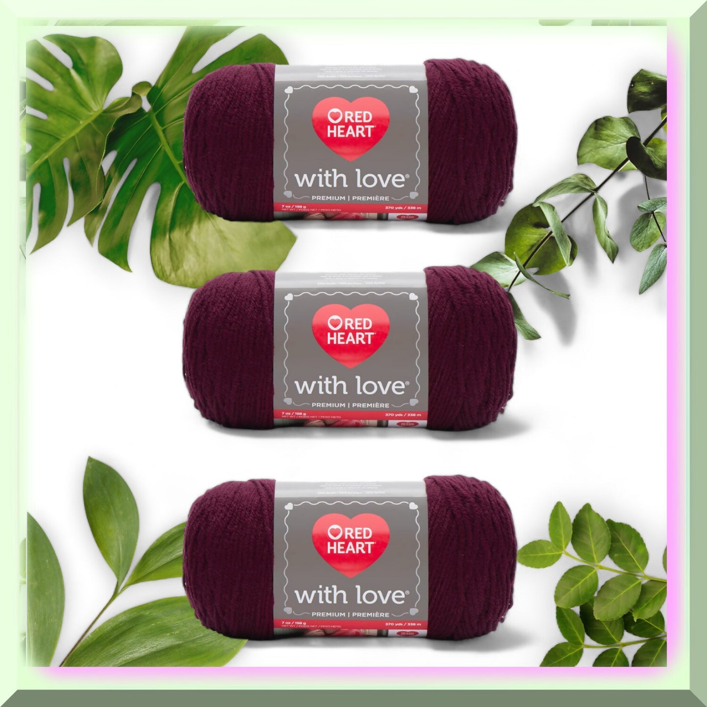 LoveCraft Merlot Yarn Trio 370 Yards Acrylic Worsted 4
