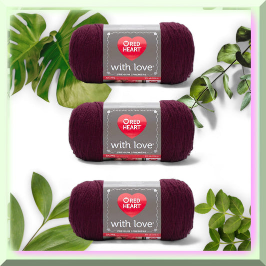 LoveCraft Merlot Yarn Trio 370 Yards Acrylic Worsted