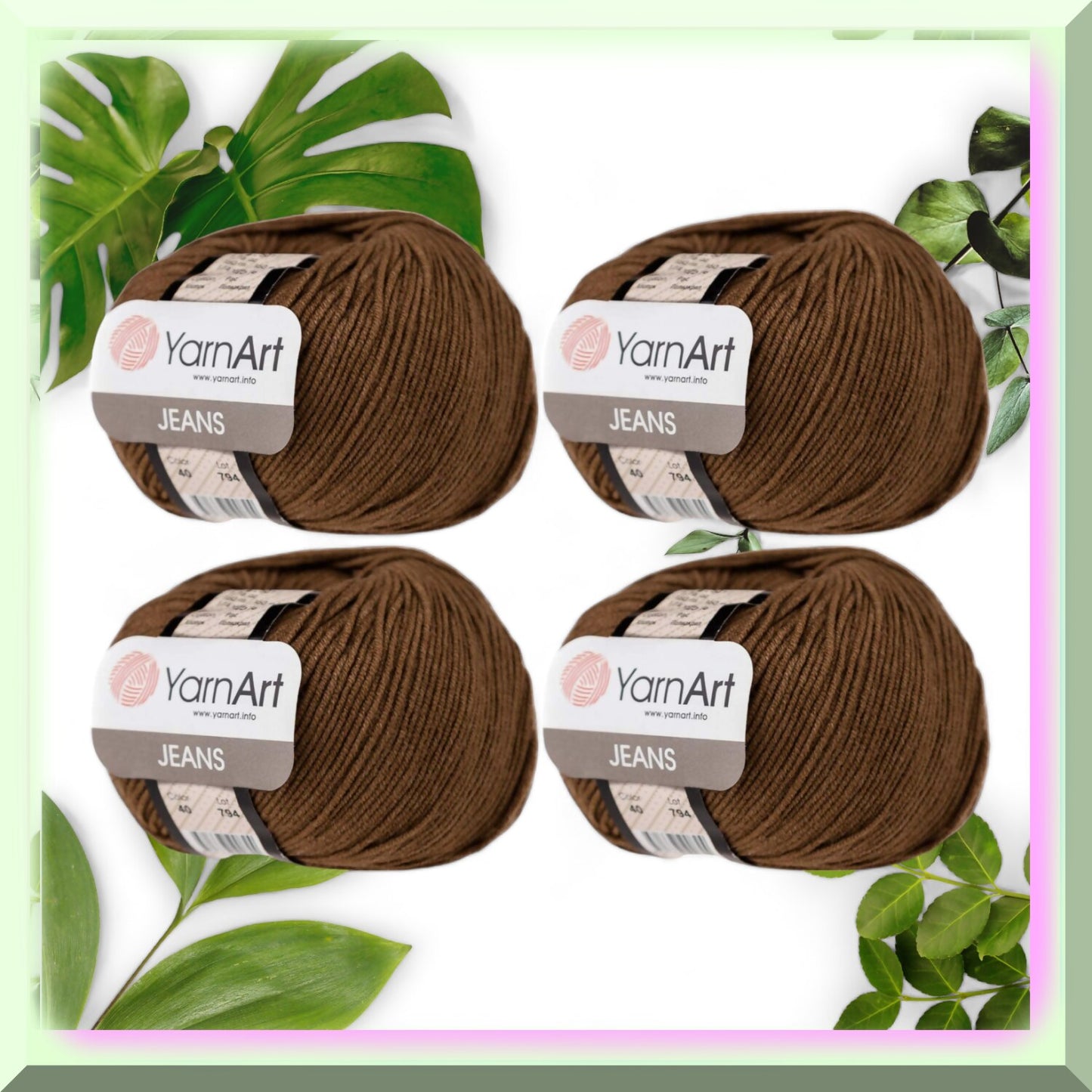 DenimCraft 4-Skein Cotton-Acrylic Yarn Set 200g 696yds