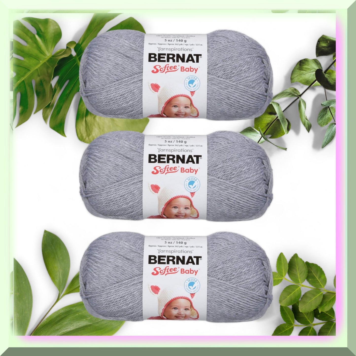 FluffyClouds Baby Yarn Trio Soft Solids Flannel