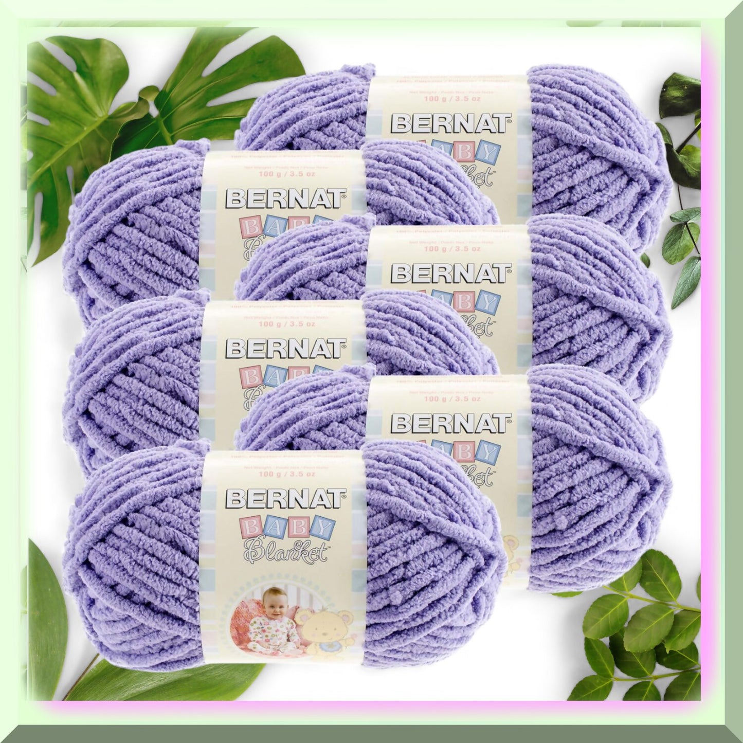 Lilac Dreams Baby Blanket Yarn 6 Pack, 3.5oz, 86 yards