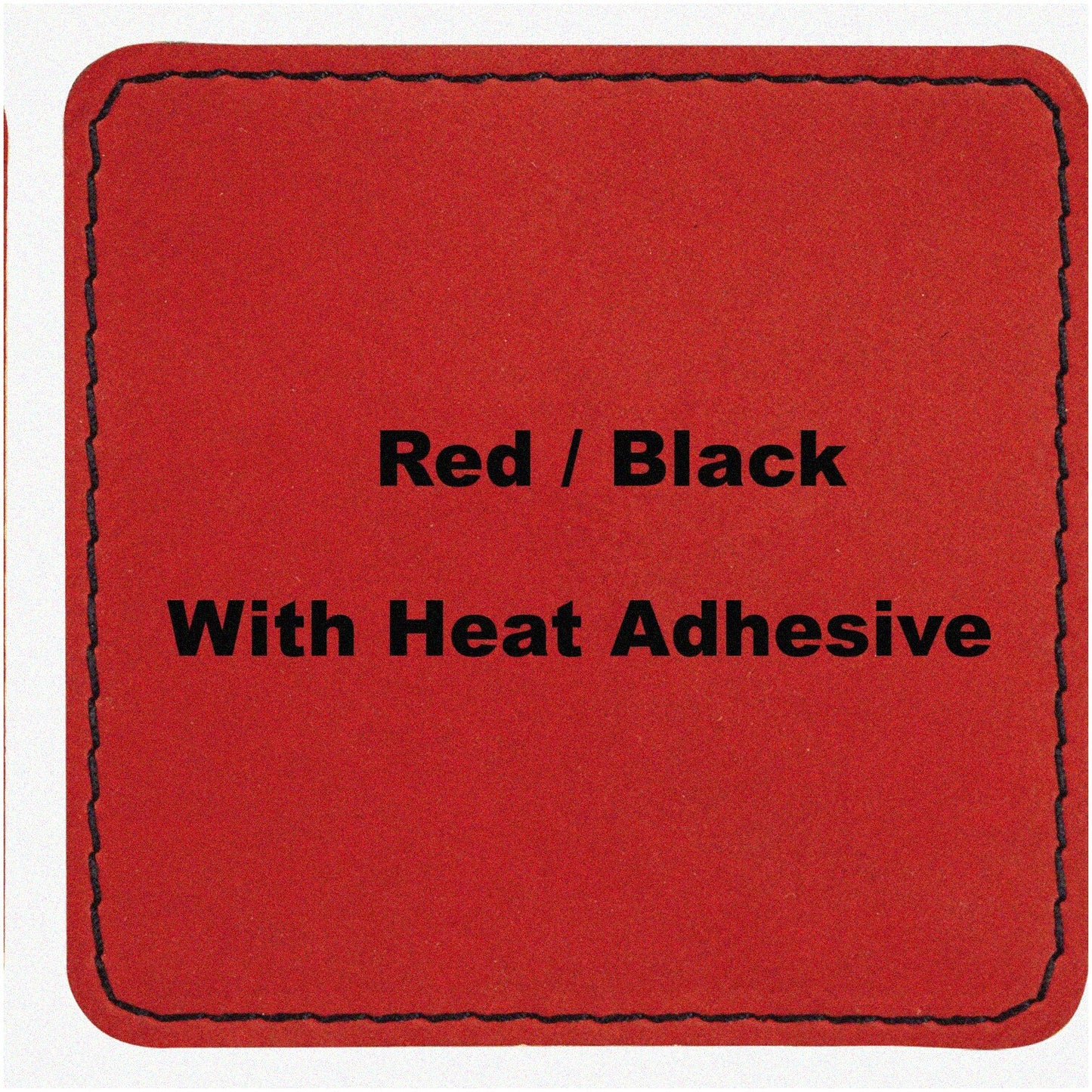 LaserLeather Square Patches 100 Pack Red Black 2.5"