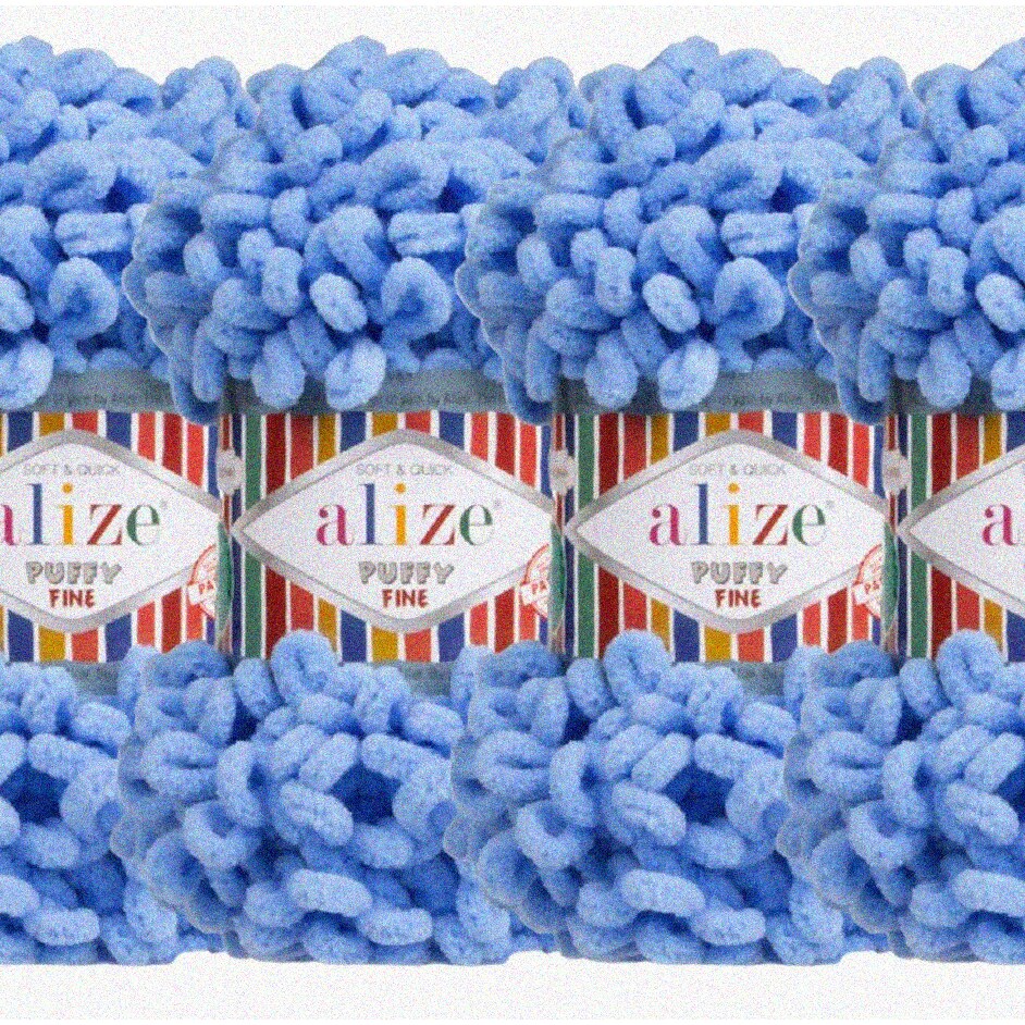 Baby Blanket Yarn, Blue, 4 Skeins, 400g, 64yds