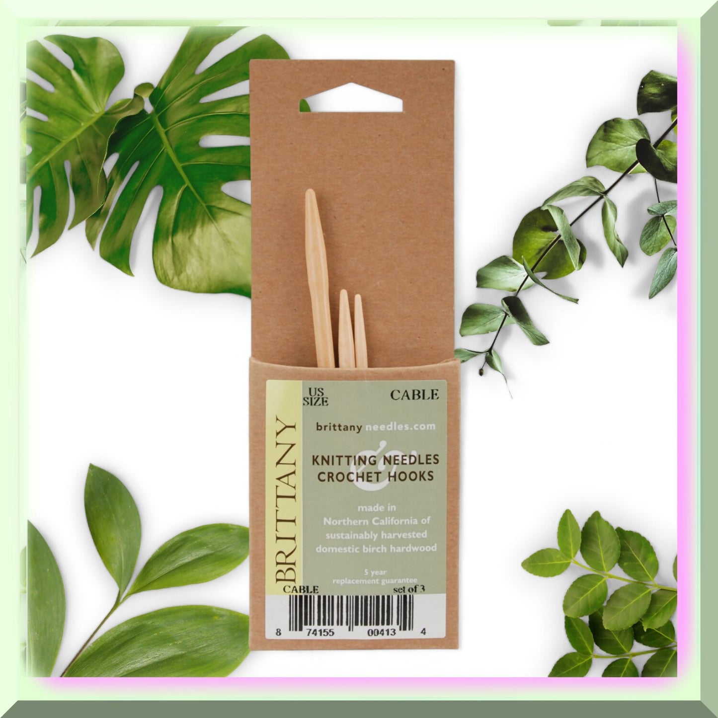 EcoTwist Cable Needles Natural Bamboo 3 Pack
