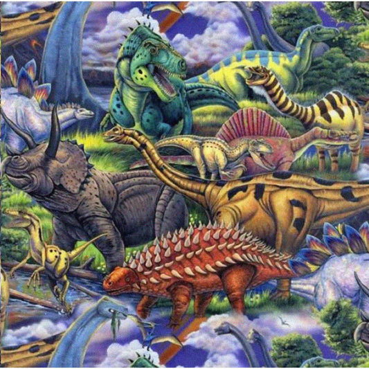 DinoPrint Dinosaur Fleece Fabric 1 Yard 60" Wide