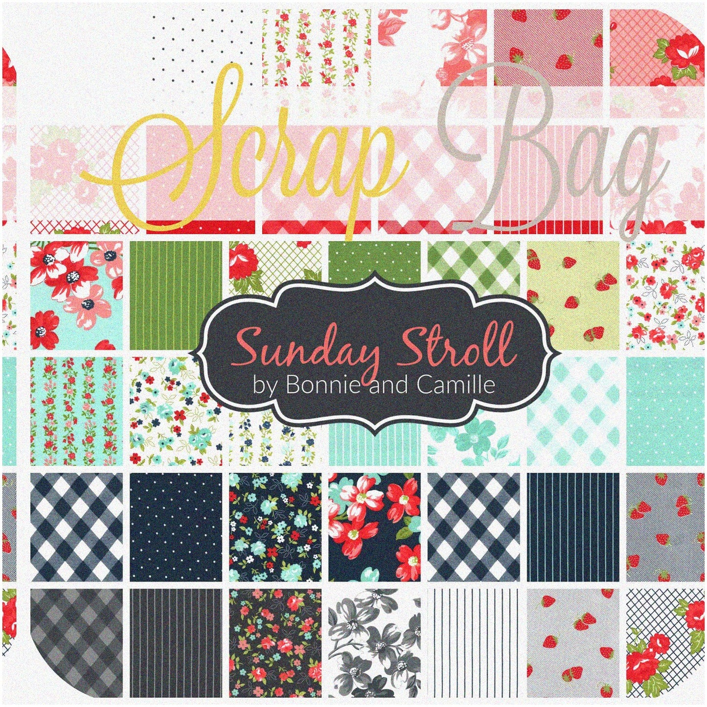 Sunday Stroll Quilt Fabric Scrap Bag 2 Yards