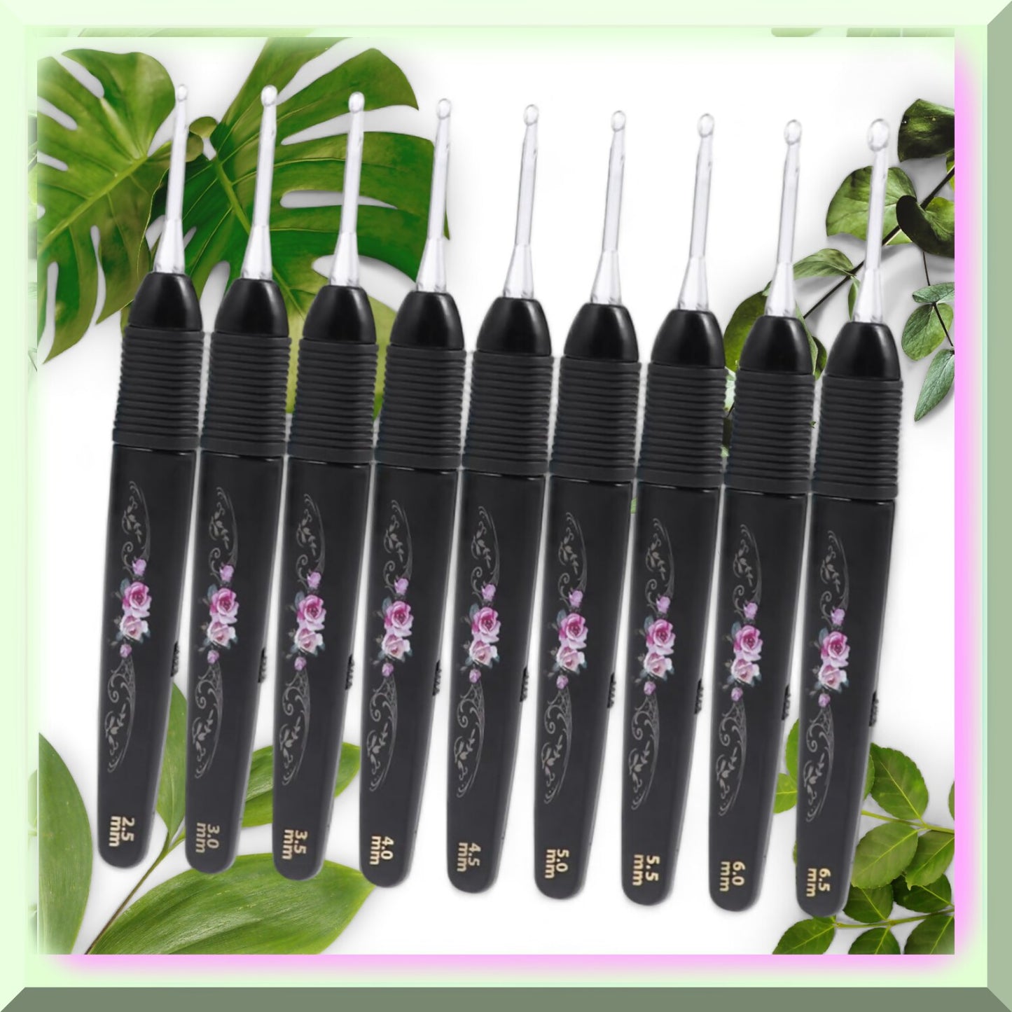 GlowWeave 9 Pcs Rechargeable Lighted Crochet Needles Set