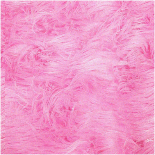 Bubble Gum Furry Fabric Plush Shaggy 2 Yards