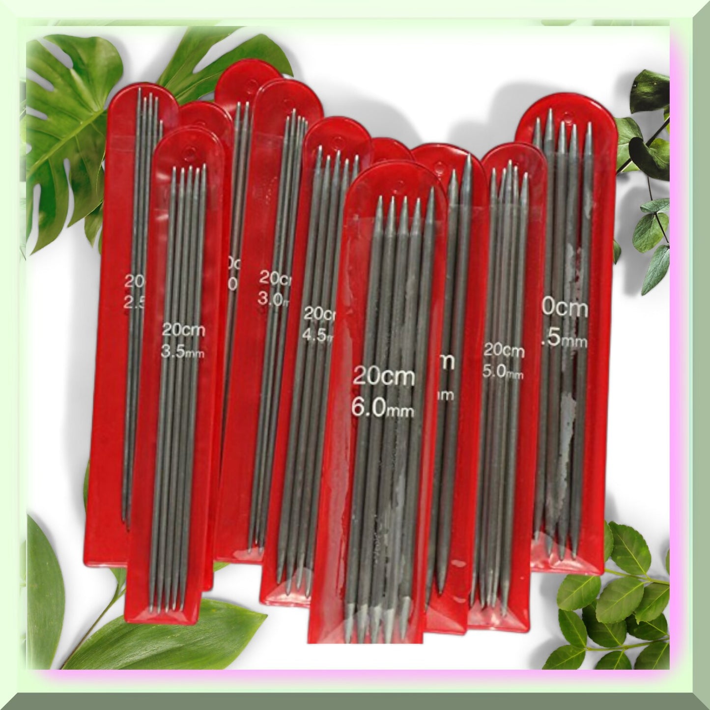 Stainless Steel Knitting Needles Set 11 Sizes 20cm