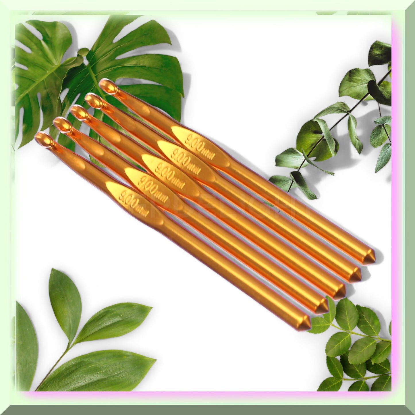 10 Pack Aluminum Crochet Hooks Size N and 13 6-Inch 9mm