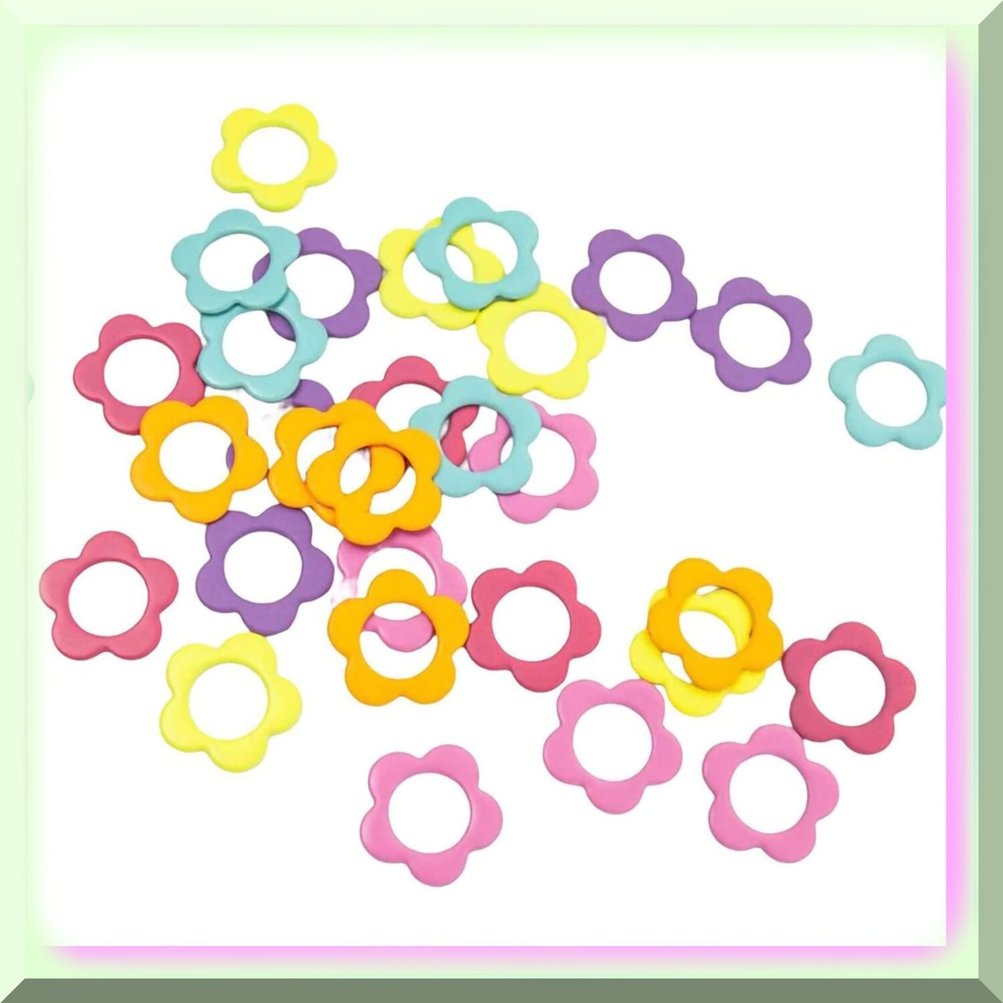 Floral Locking Stitch Markers Set 60PCS Multicolor
