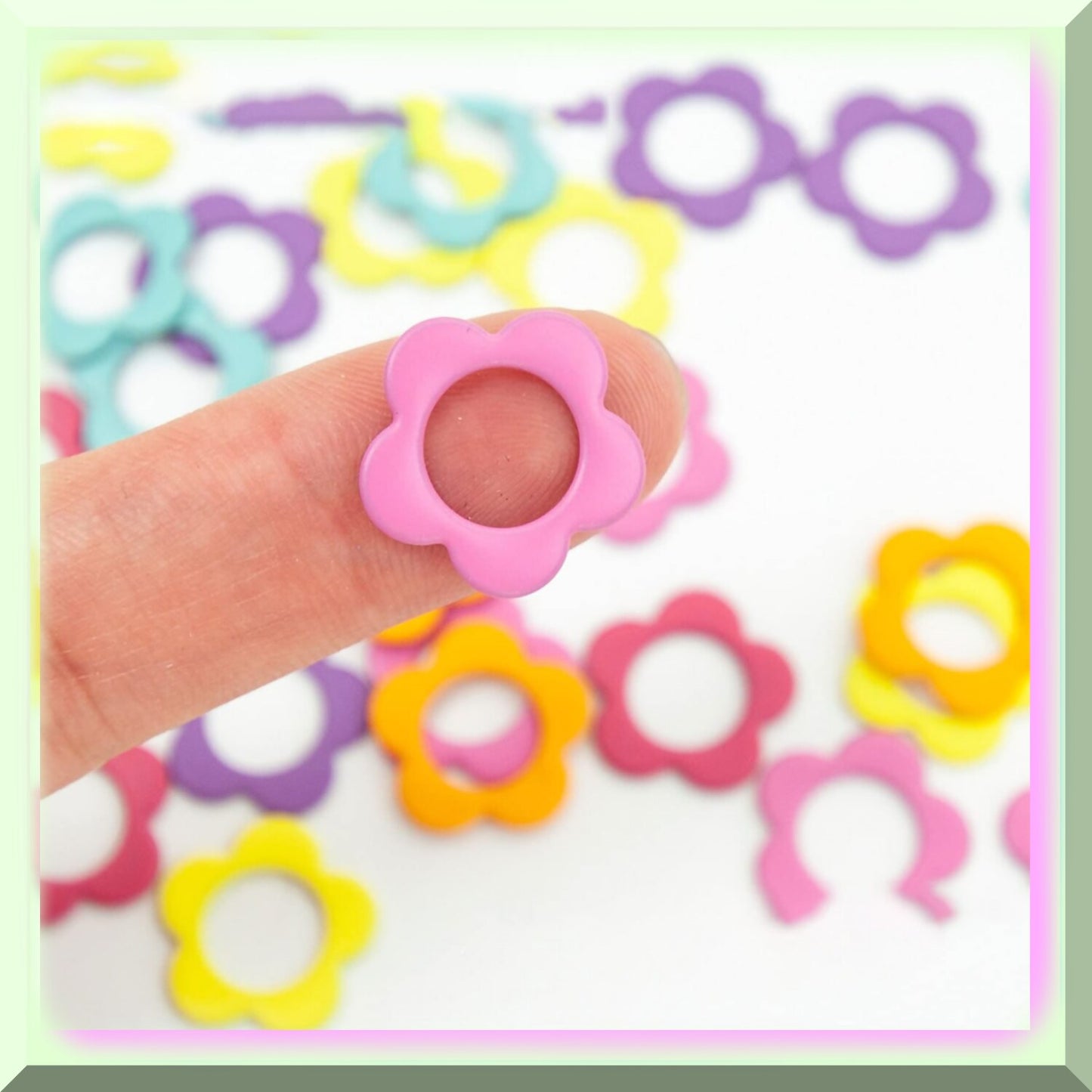 Floral Locking Stitch Markers Set 60PCS Multicolor