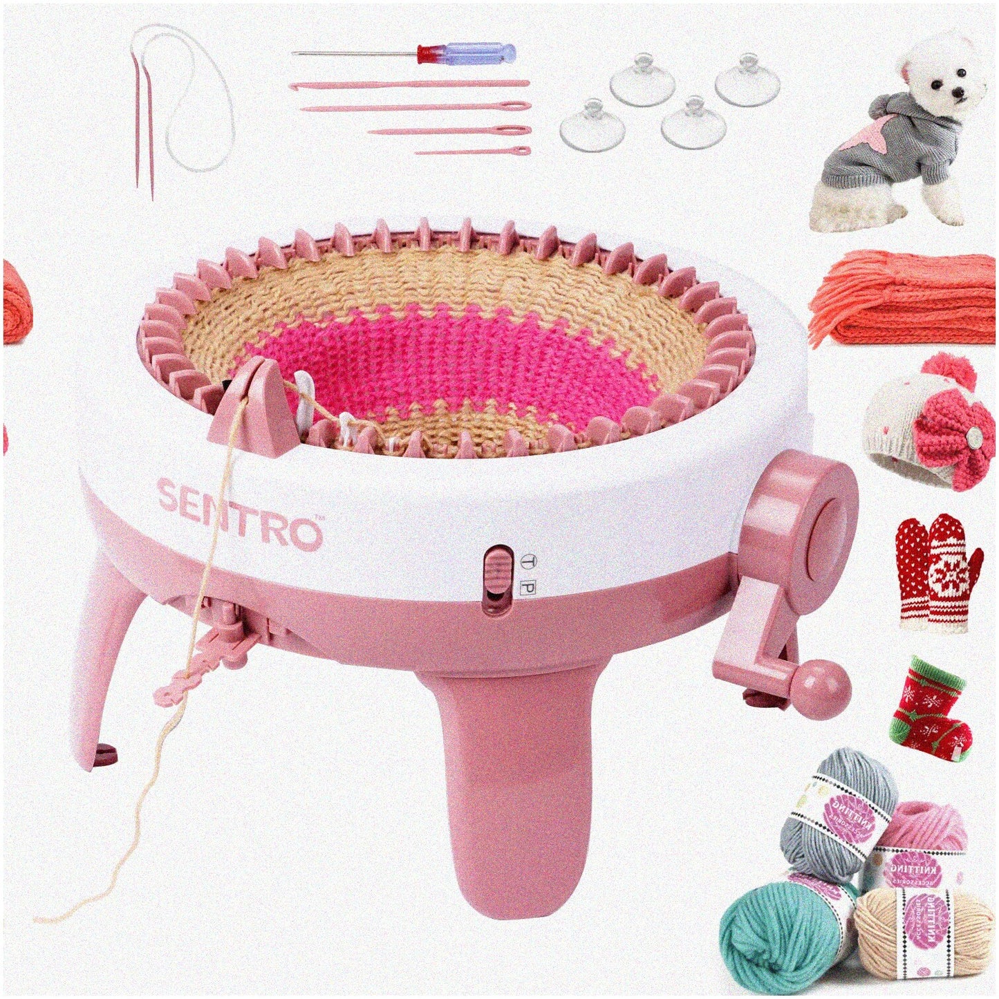 DIY Knitting Machine 40 Needles with Rotating Board