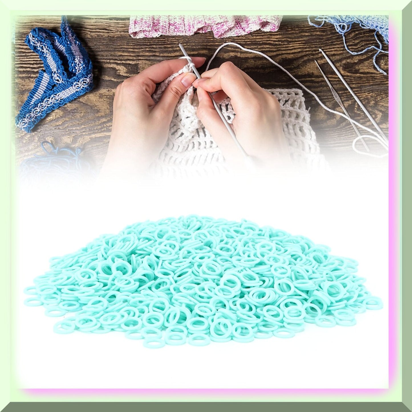 Colorful Knit Counting Ring Set 2000PCS O Shape Stitch Markers