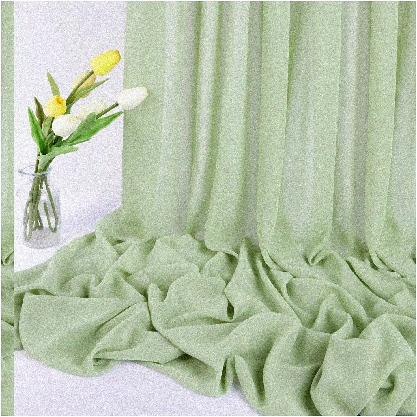 Sage Green Chiffon Fabric 5 Yards 50 Inches