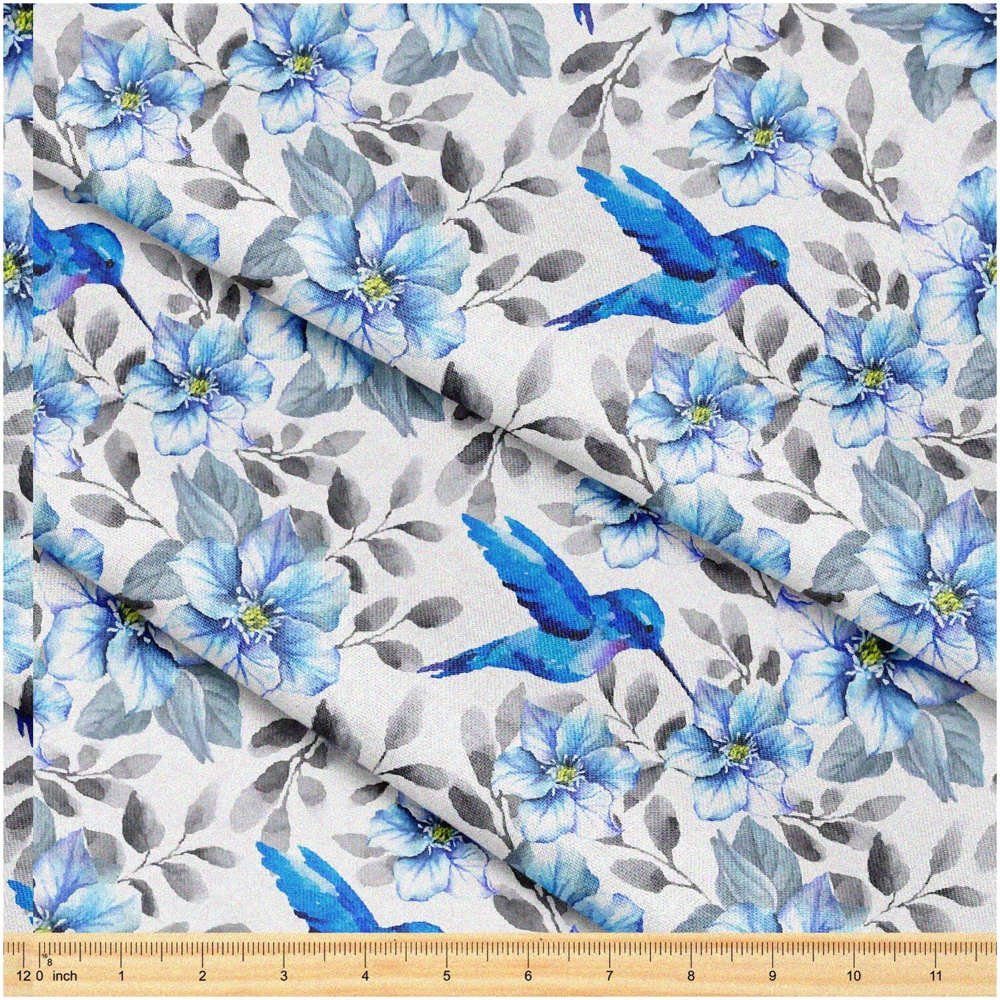 Hummingbird Haven Floral Fabric 58" x 1 Yard